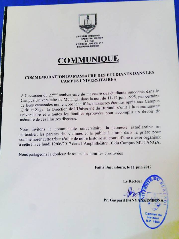Le Burundi va mettre en place l’ – Observatoire National pour la Prévention et l’Eradication du Génocide