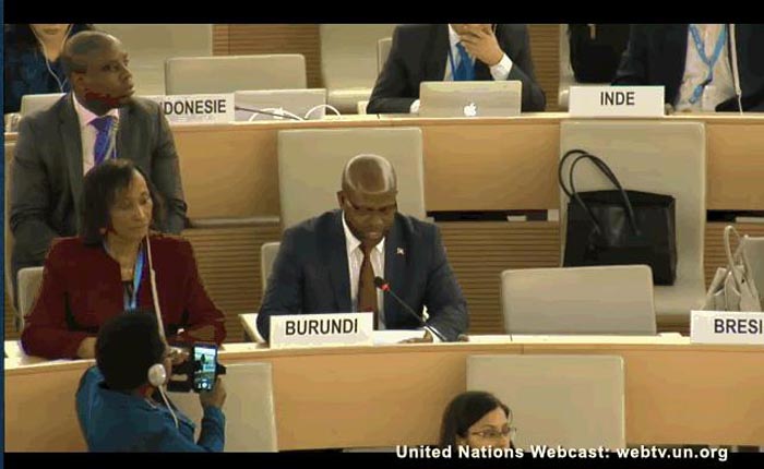Déclaration de Monsieur TABU Rénovat ambassadeur et représentant permanent du Burundi à Genève