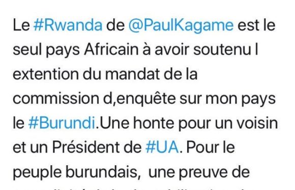 DH-ONU : Pour l’Ombudsman du Burundi, le Rwanda déshonore l’Afrique par son soutien à la Résolution HRC39 émise par les Européens