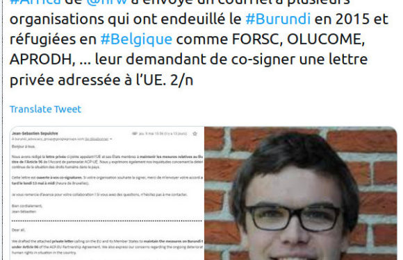 Le media INTUMWA prévient d’un lobbying de HRW au Parlement UE contre le Burundi