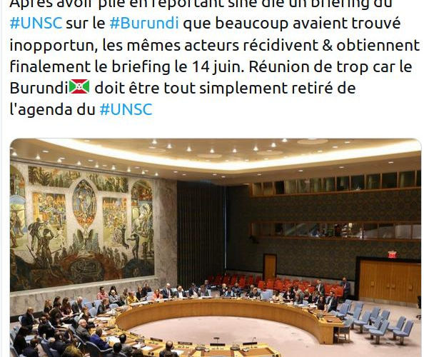 5 pays Européens obtiennent un briefing sur le Burundi au Conseil de Sécurité de l’ONU pour le vendredi 14 juin 2019