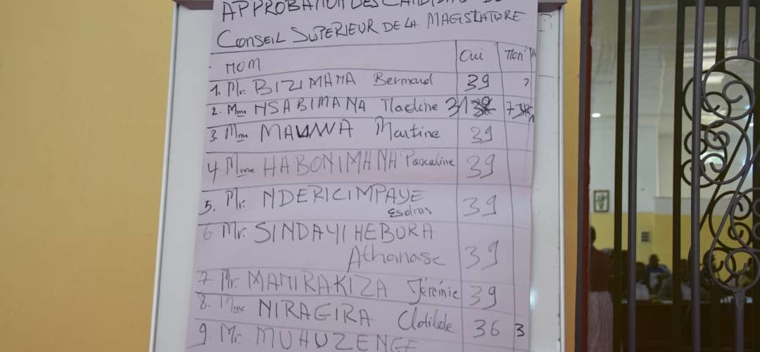 Le Sénat du Burundi vient d’ approuver les noms des 10 membres du Conseil Supérieur de la Magistrature