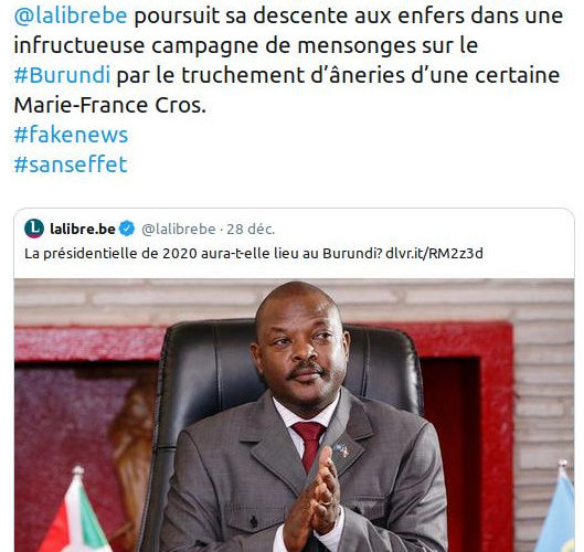 L’Amb Willy NYAMITWE , Conseiller à la Présidence du Burundi, a réagit à un article haineux d’une journaliste Belge