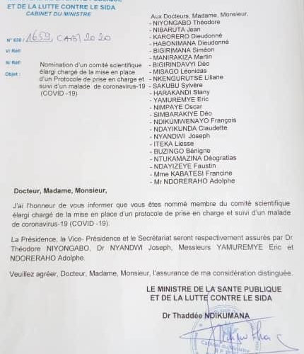 COVID-19 : L’état met en place d’un comité scientifique élargi / Burundi