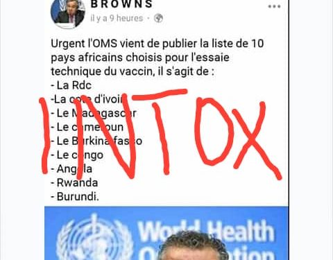 Démenti d’ un FAKE NEWS ou INTOX sur le vaccin COVID-19 / Burundi
