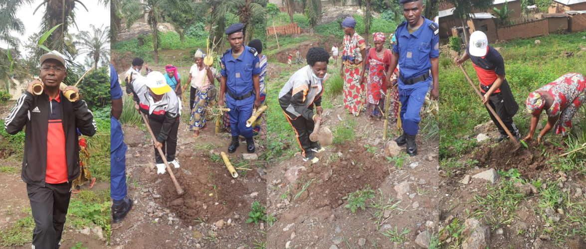 BURUNDI : TRAVAUX DE DÉVELOPPEMENT COMMUNAUTAIRE – Planter des bambous sur la montagne à  GITAZA / RUMONGE