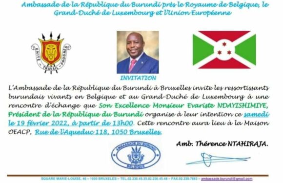 BuRuNDi / AGENDA : Le Chef d’état rencontre la diaspora ce 19-02-2022 en BELGIQUE