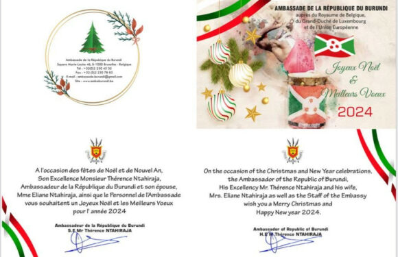 Burundi / Belgique : Amb. Ntahiraja Thérence souhaite de bonnes fêtes de fin d’année