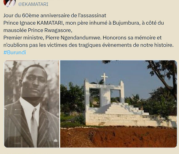 Burundi : Hommage au Muganwa Kamatari Ignace, assassiné il y a 60 ans.