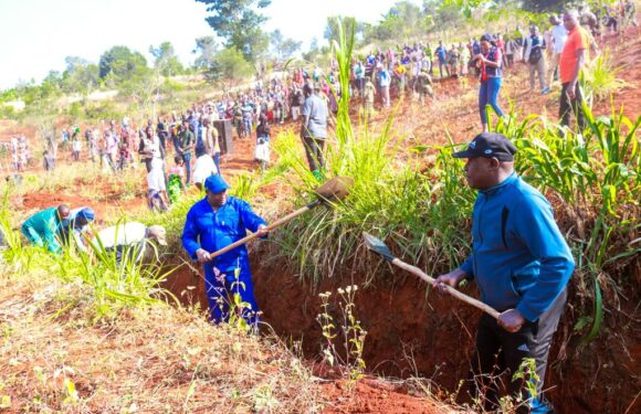 Burundi : TDC – Le Président trace des courbes de niveau à Kibogoye, Mwaro.