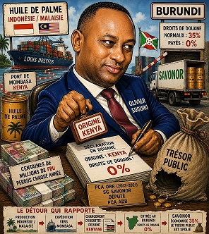 ACTE XV ―Fraude à la loi et saignée fiscale : Comment Olivier Suguru a vidé l’Office burundais des recettes (OBR) et tente d’acheter l’immunité