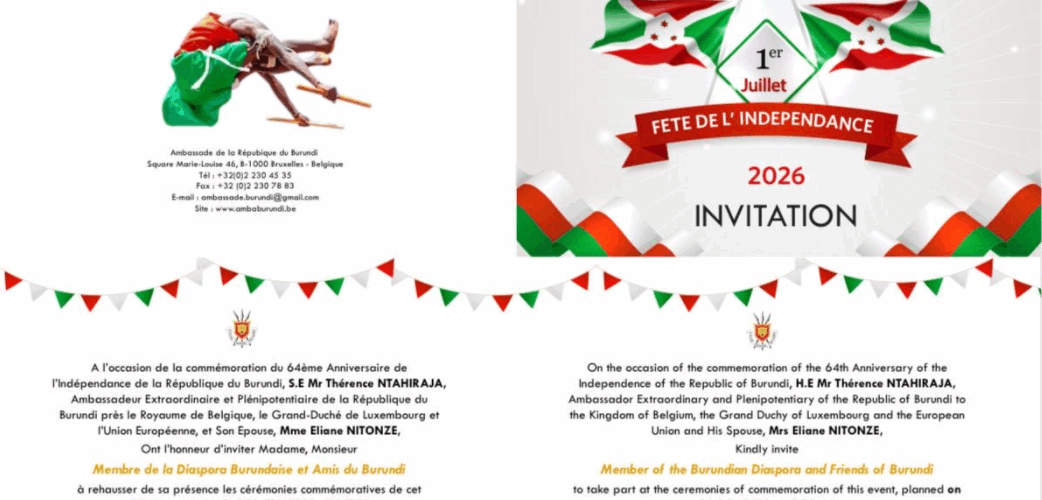 Burundi / Agenda : 4 juillet 2026, Belgique — Invitation à célébrer les 64 ans de l&rsquo;indépendance autour du sport et de la fraternité