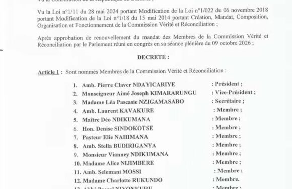 Burundi / Histoire : Le Président Ndayishimiye Evariste nomme les 13 membres de la CVR